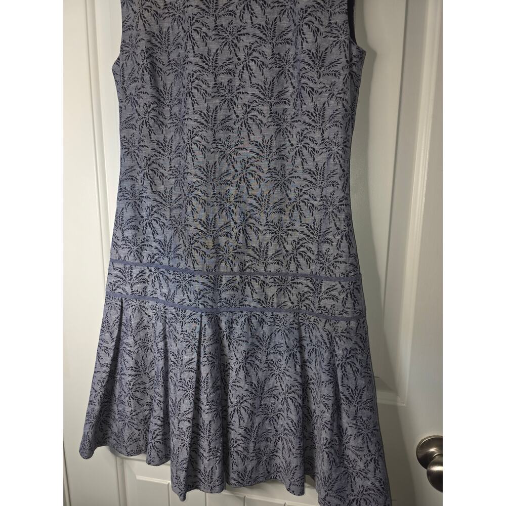 J Crew Linen blend sleeveless drop-waist dress featuring palm trees size 0